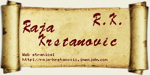 Raja Krstanović vizit kartica